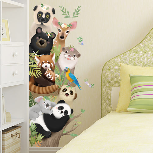 Lovely Panda Giraffe Koala Animal Cartoon Wall Stickers for Kids Living Room