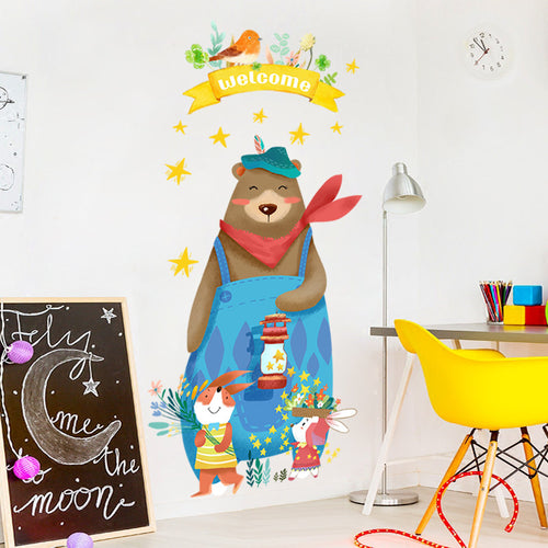 Lovely Bear Rabbit Wall Sticker for Children Room
