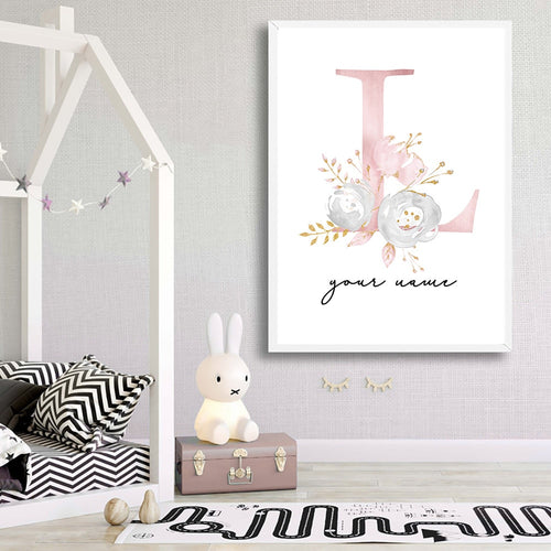 Personalized Baby Name Nusery Wall Art Canvas Poster