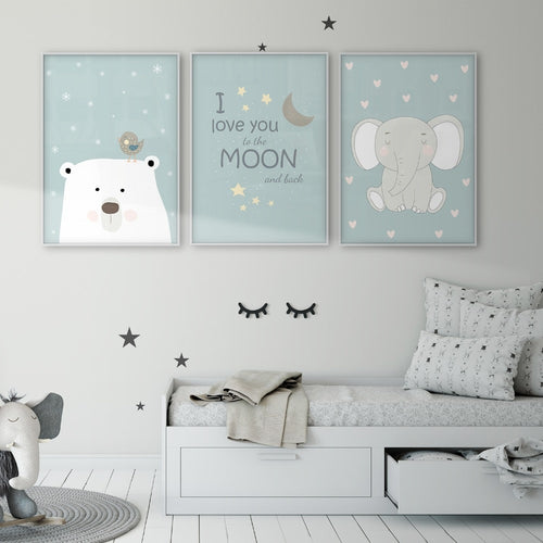 Polar Bear Baby Room Canvas Print Wall Decor