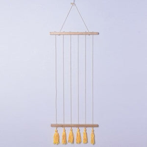 Wooden Photo Clips Tassels Rack