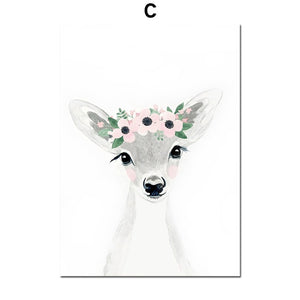 Deer Rabbit Sheep Dream Catcher Flower Wall Art Posters