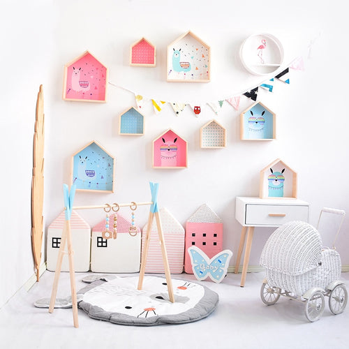 Nursery Decoration Wall Wood Shelf For Children